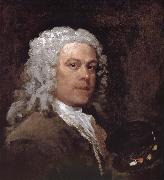 Palette holding the self portrait William Hogarth